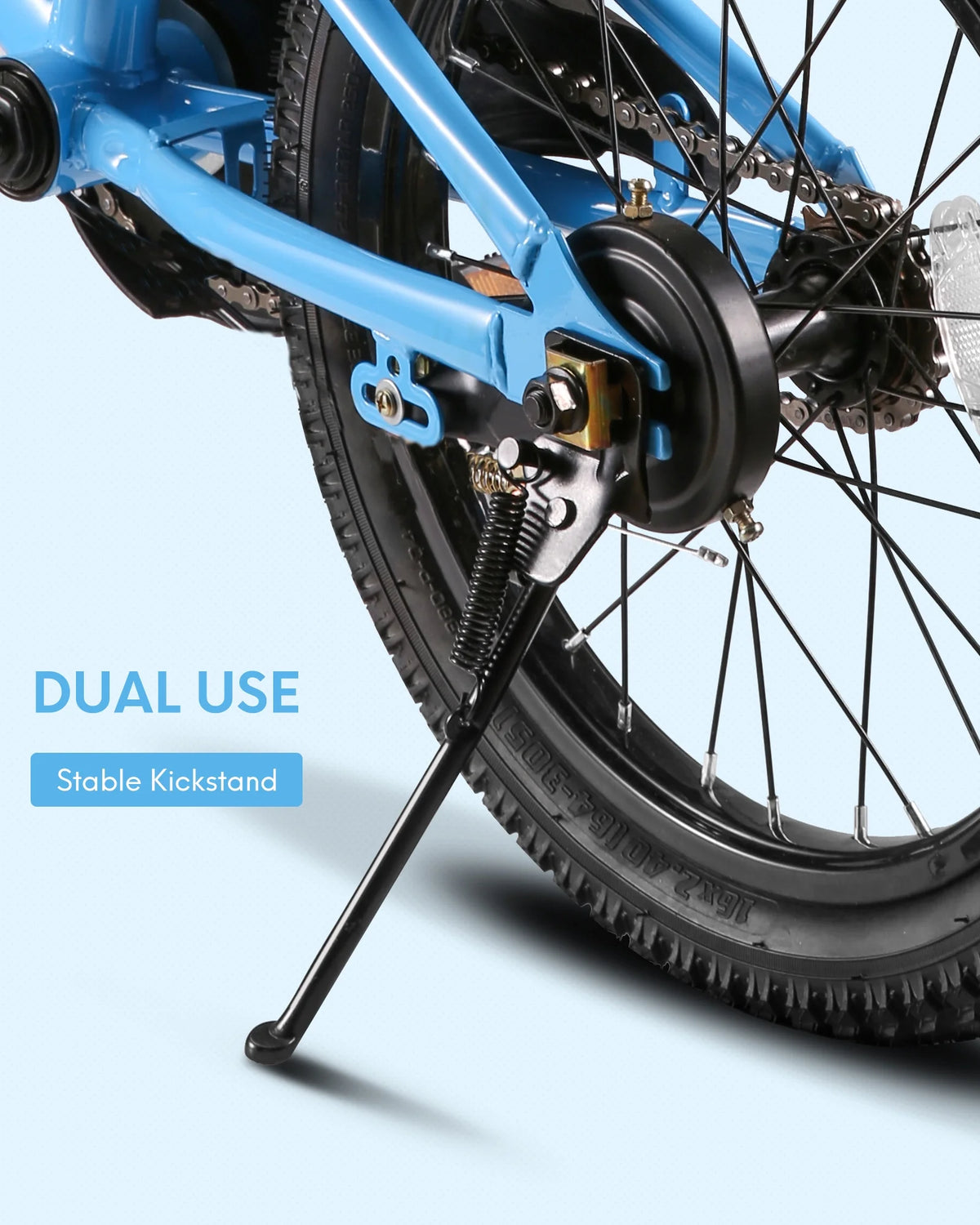 16 Inch Blue Kids Bike with Training Wheels C6035