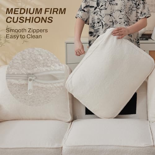 80'' Grey Linen 3-Seater Sofa with Side Pocket D541