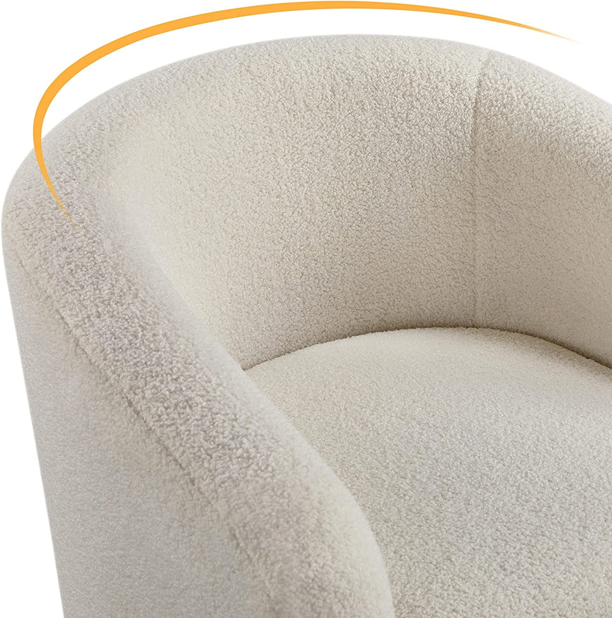 Ivory Faux Fur Barrel Chair N355