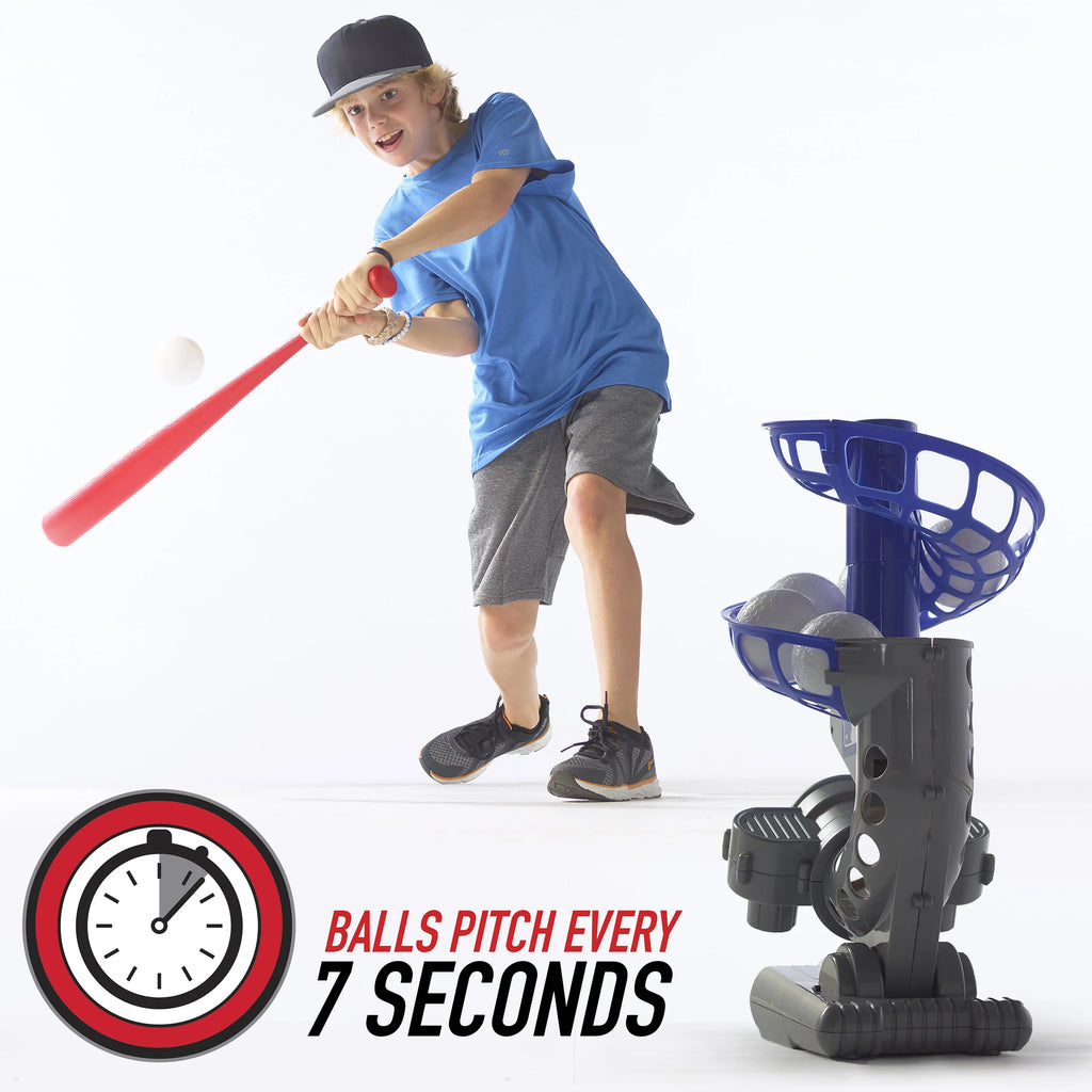 Electronic Baseball Pitching Machine with 6 Plastic Baseballs D43063