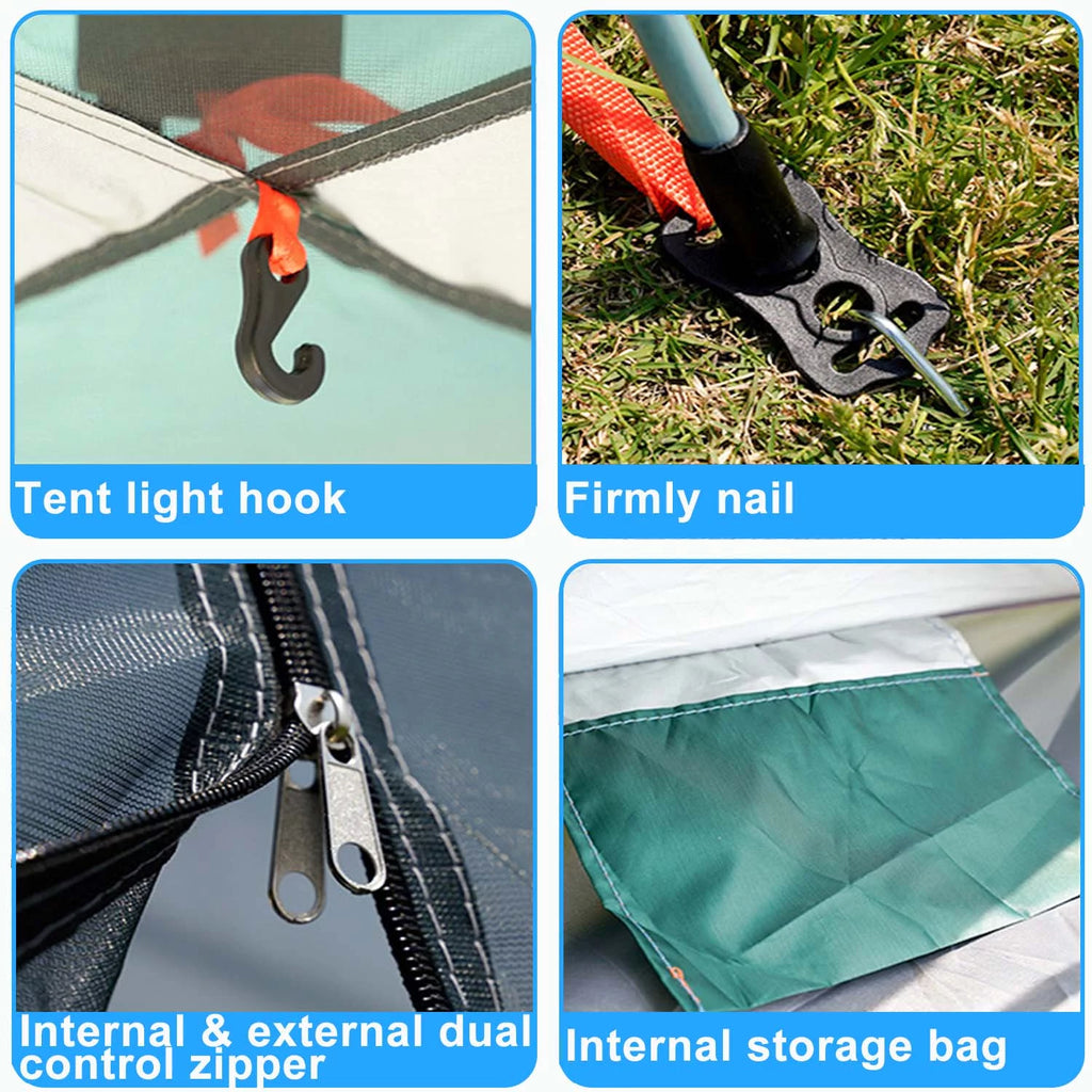 3/4 Person Waterproof Dome Camping Tent with Picnic Mat V600604