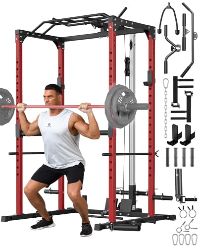 Power Cage with Cable Crossover System 1600LBS Weight Capacity E755589