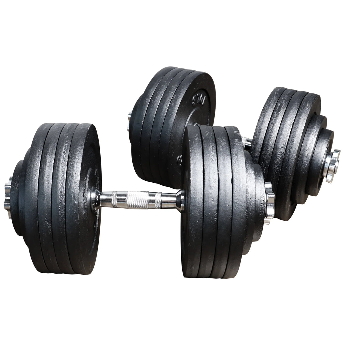 Adjustable Weight Dumbbells Set with Cast Iron Plates X658