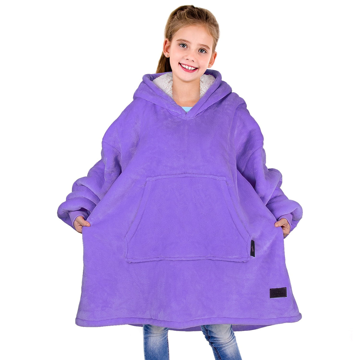 Oversized Sherpa Hoodie with Front Pocket T329