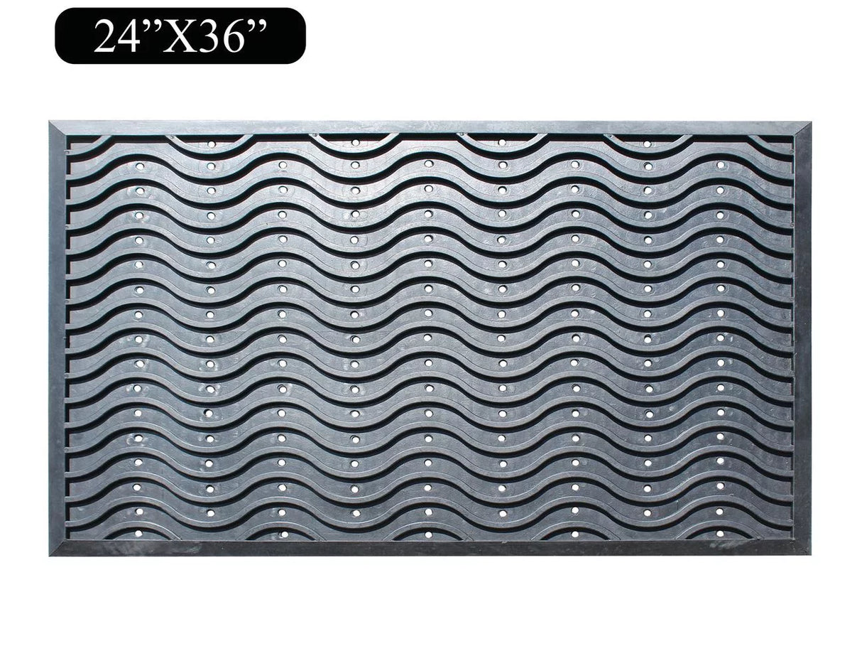 100% Rubber Clean Step Scraper Doormat W616821