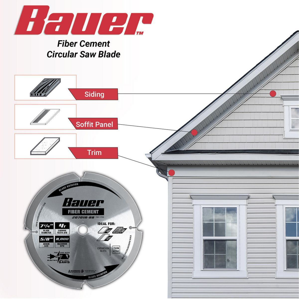 7-1/4 in. 4T PCD Fiber Cement Circular Saw Blade Z18126