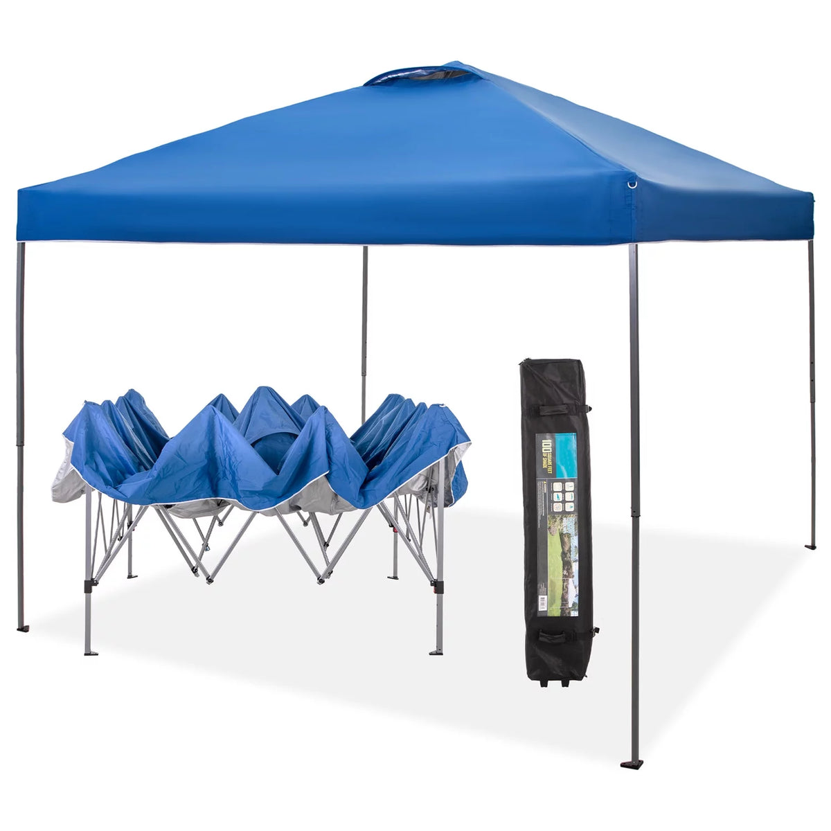 10x10ft Pop-up Canopy Tent with Wheeled Bag - Blue S3685