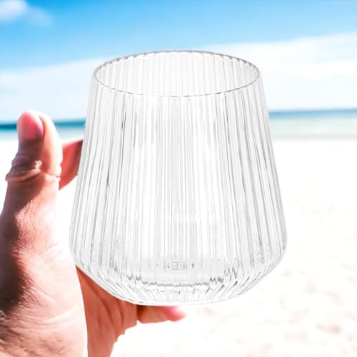 48 Pack 9 Oz Clear Stemless Plastic Champagne Flutes R141