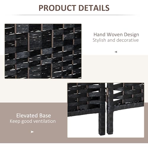 3 Panel 6FT Tall Wicker Weave Room Divider R93642