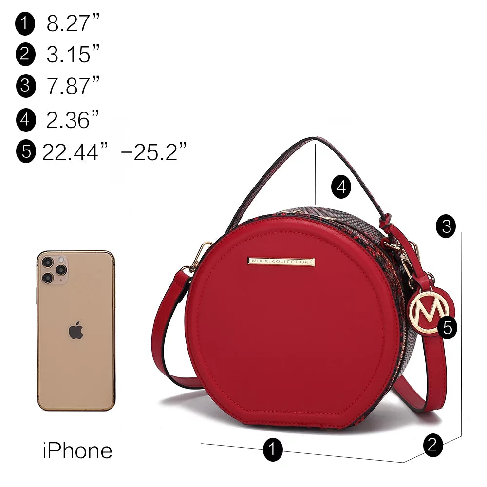 Red Vegan Leather Crossbody Bag U4873