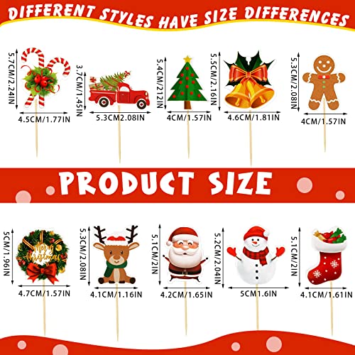 100 Pcs Christmas Cupcake Toppers Q912786