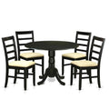 Black 5 Piece Kitchen Table Set with 4 Chairs H9555