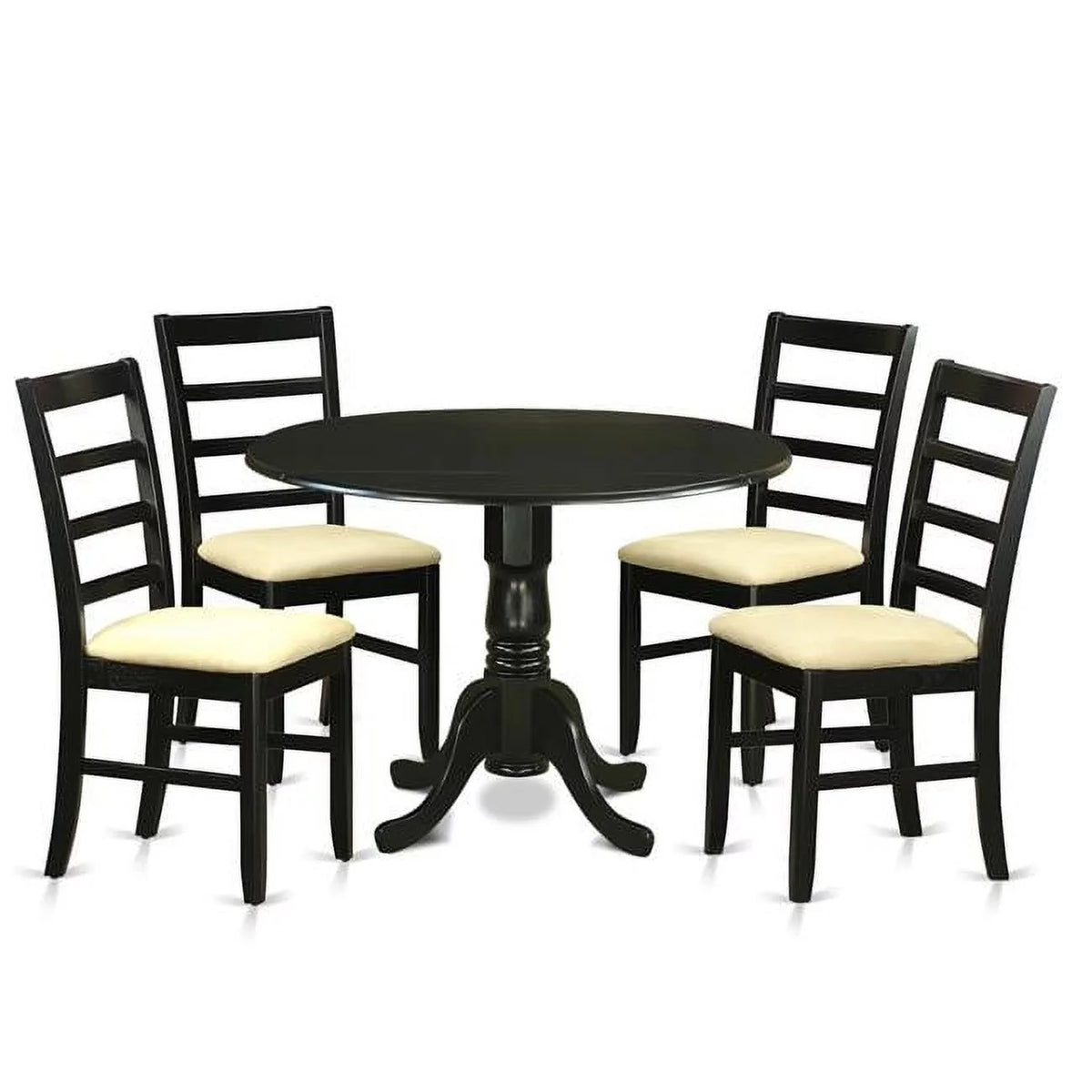 Black 5 Piece Kitchen Table Set with 4 Chairs H9555