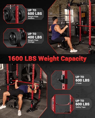 Power Cage with Cable Crossover System 1600LBS Weight Capacity E755589