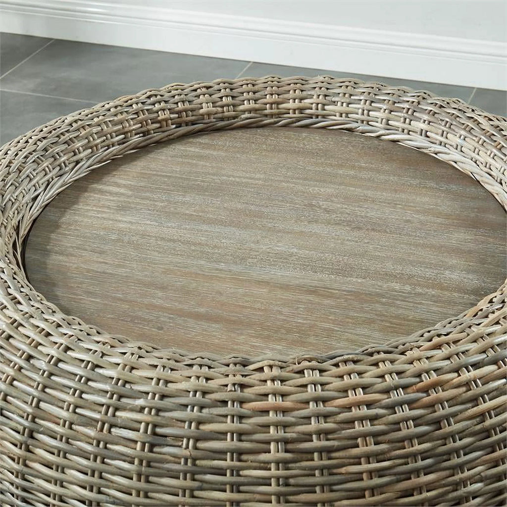 Brown Rattan Coffee Table D574