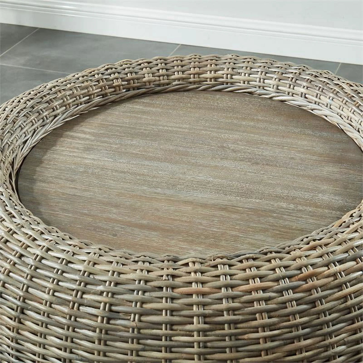 Brown Rattan Coffee Table D574