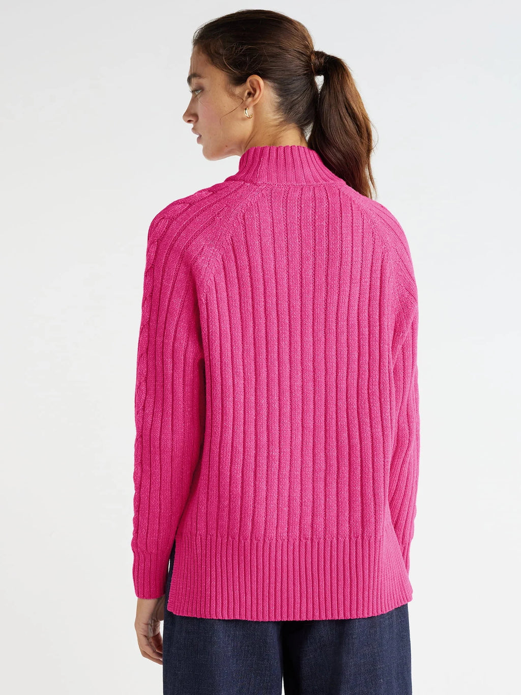 Mock Neck Cable Pullover Sweater N924273