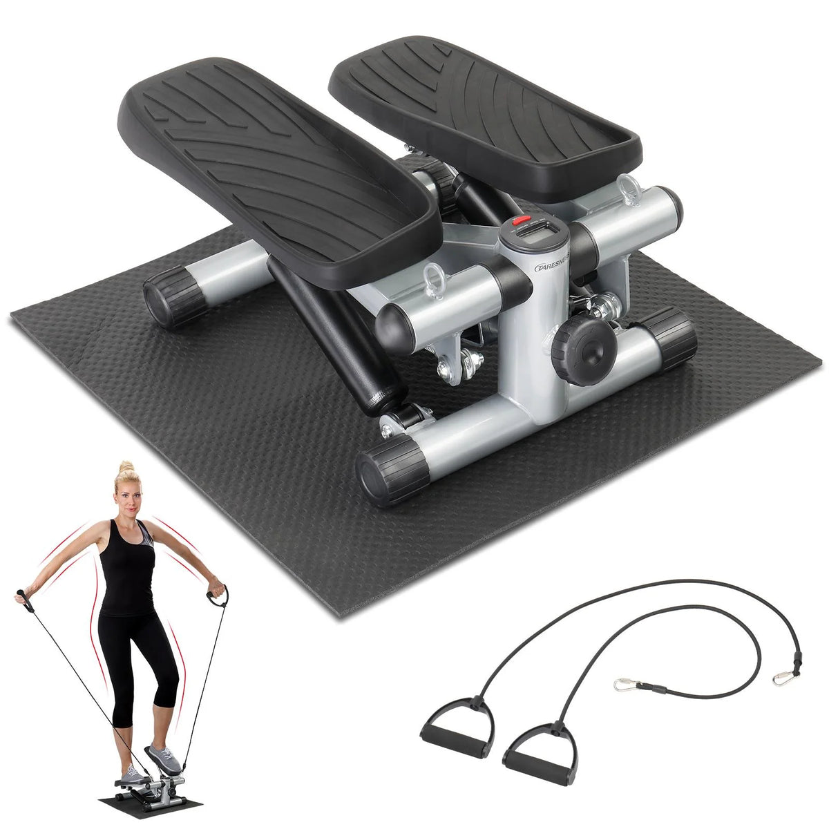 Mini Air Aerobic Stepper with LCD Display & Resistance Bands E877044