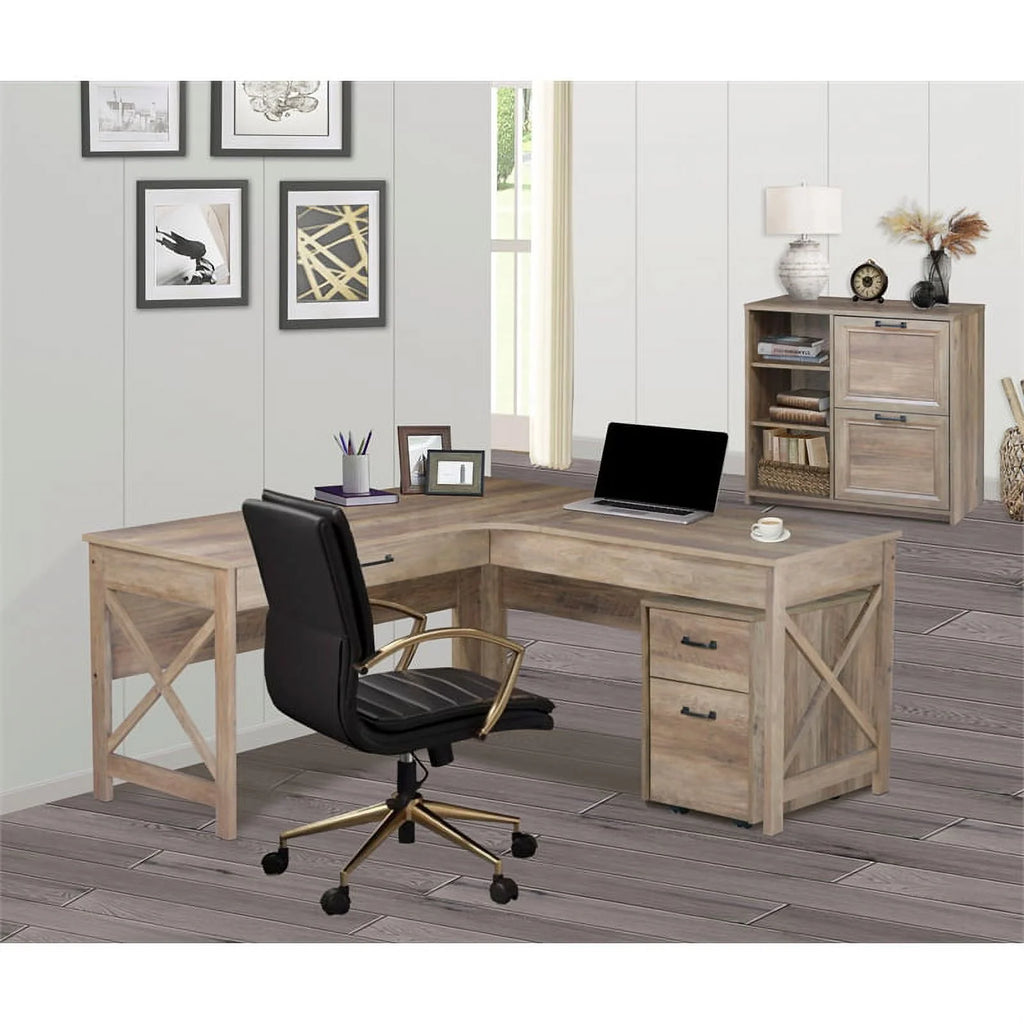 Rustic Oak Finish Mobile File Cabinet G88491