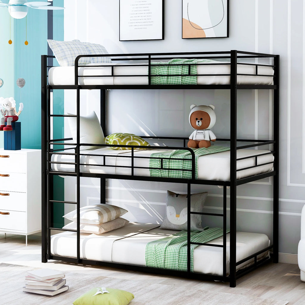 Black Metal Triple Bunk Bed F543