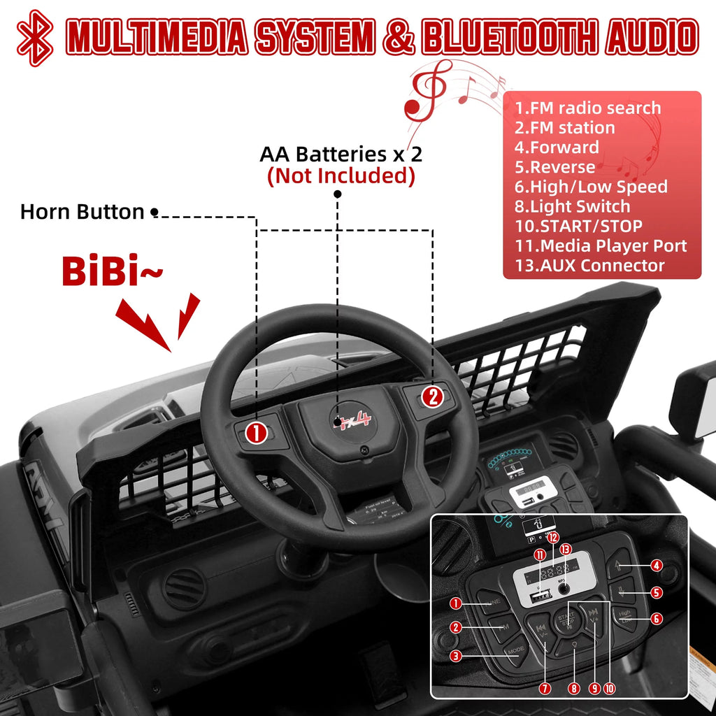 24V 2 Seater Kids Ride on Truck with Remote Control W9478