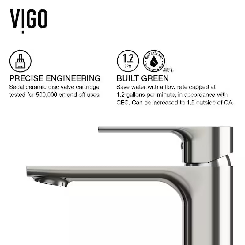 Single Handle Brushed Nickel Bathroom Faucet W8954