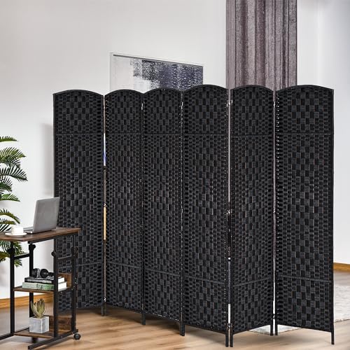 3 Panel 6FT Tall Wicker Weave Room Divider R93642