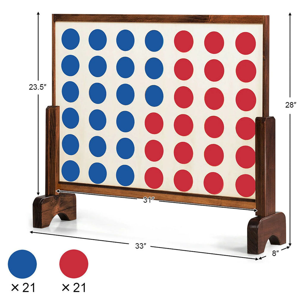 4 In A Row Wood Board Game with Carrying Bag B7735