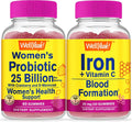 Probiotics 25B+ Cranberry D-Mannose Iron Vitamin C Gummies Bundle Gluten Free GMO Free Chewable Gummy Vitamin Supplement U481955