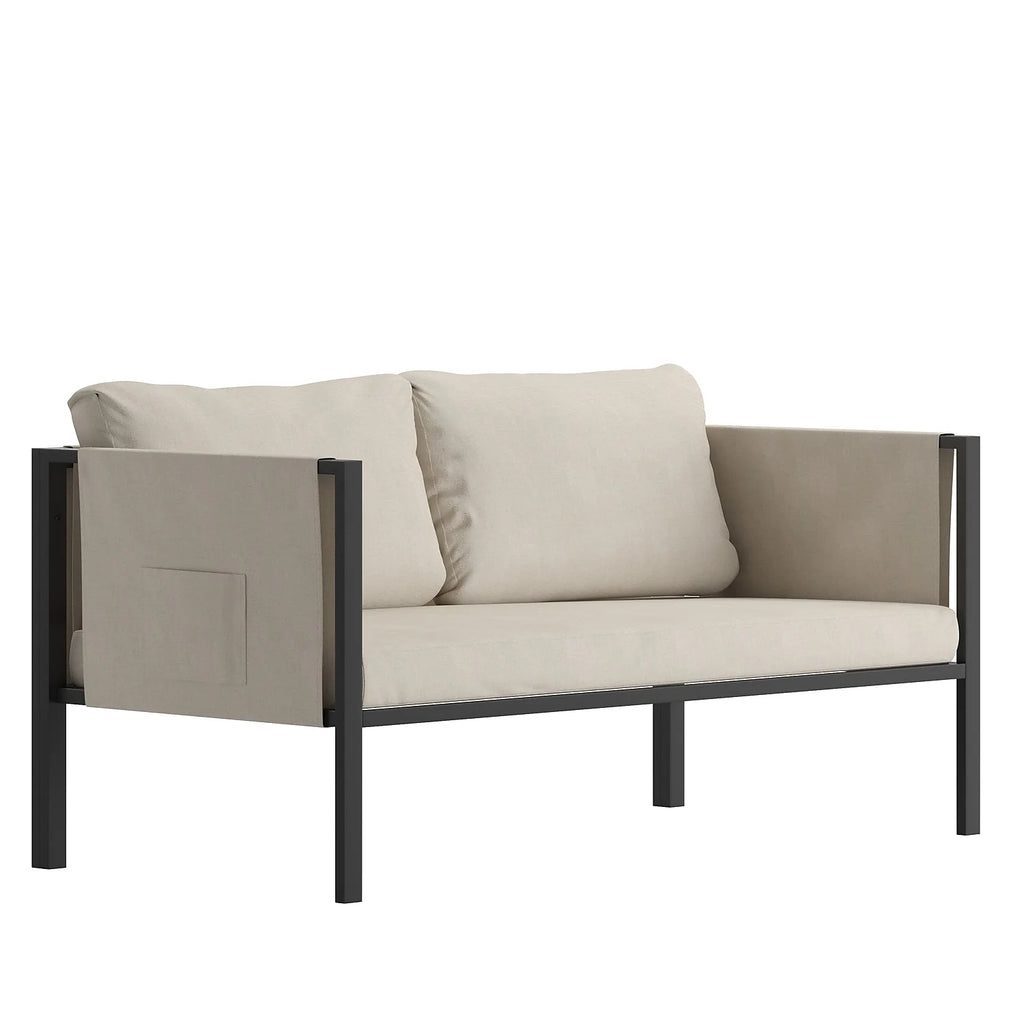 Light Gray Steel Patio Loveseat J14490