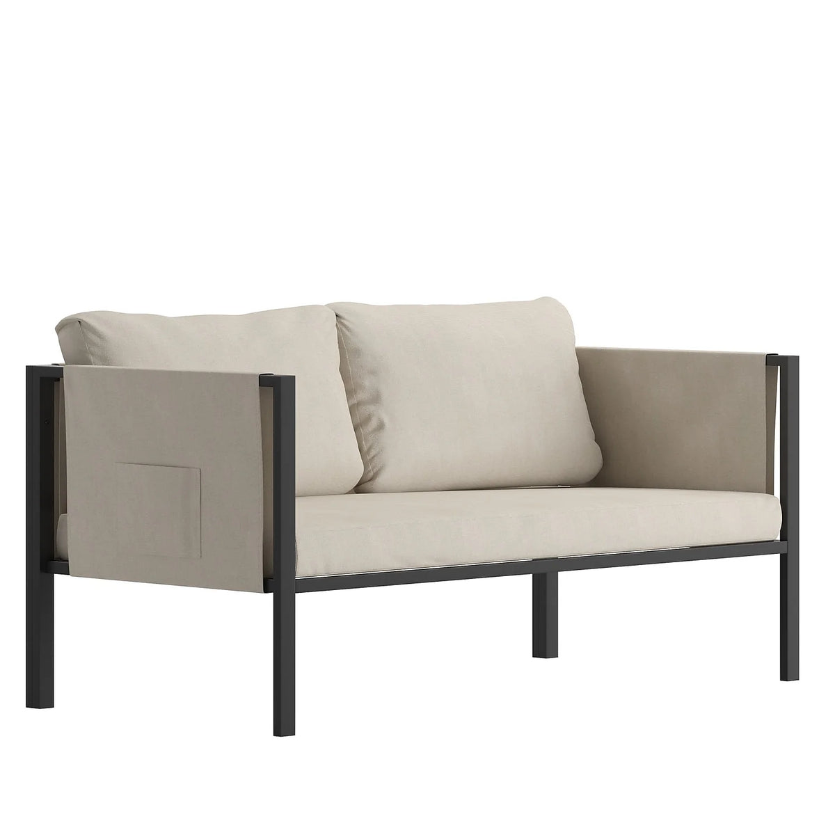 Light Gray Steel Patio Loveseat J14490