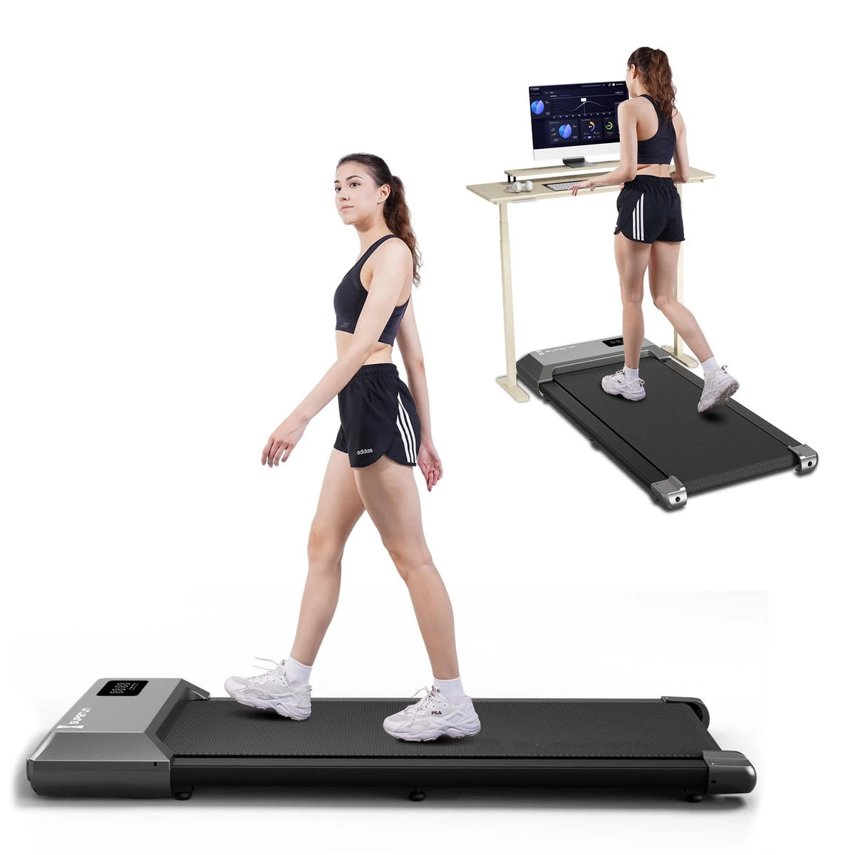 2 in 1 Under Desk Treadmill with Remote Control and LED Display L5149