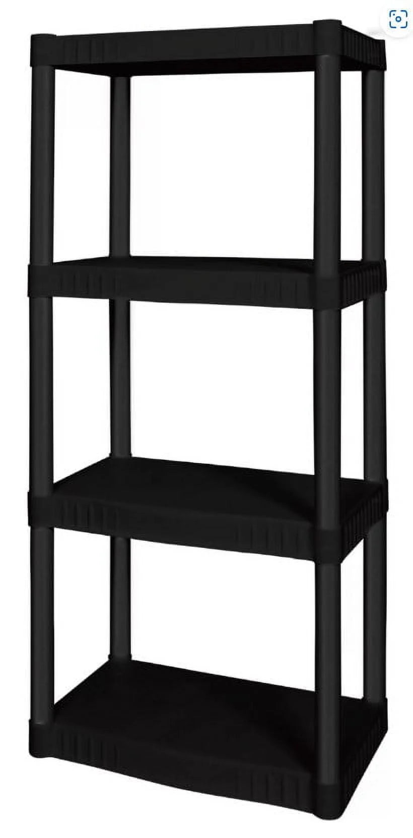 Plastic 4-Tier Storage Shelves Black A192