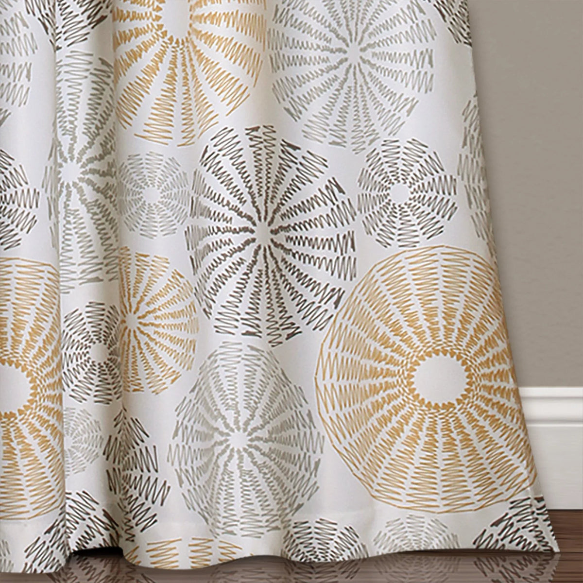 Yellow/Gray Room-Darkening Window Curtain Set B30357