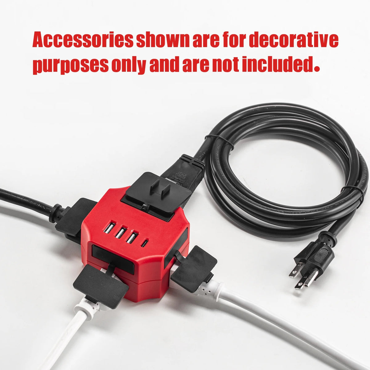 6 Feet 16AWG 3 USB A 1 USB C Power Cord B762