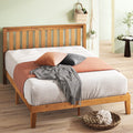 Wood Platform Bed with Headboard, Full Q980