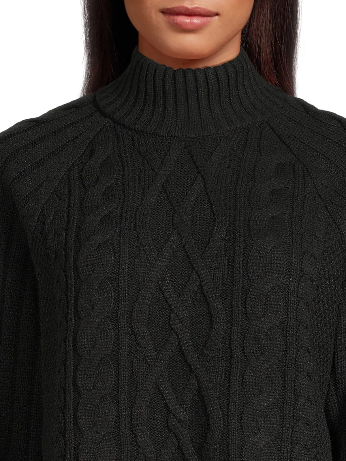 Mock Neck Cable Pullover Sweater N924273