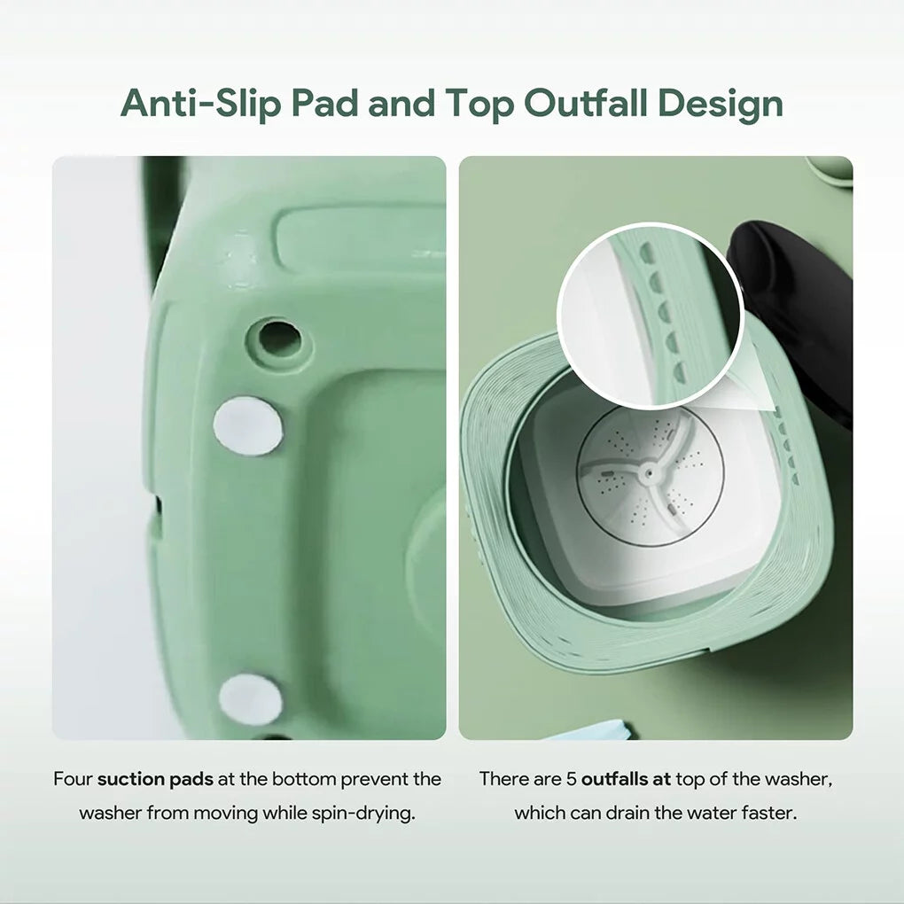 6.5L Portable Foldable Mini Washing Machine with Drain Basket W99741