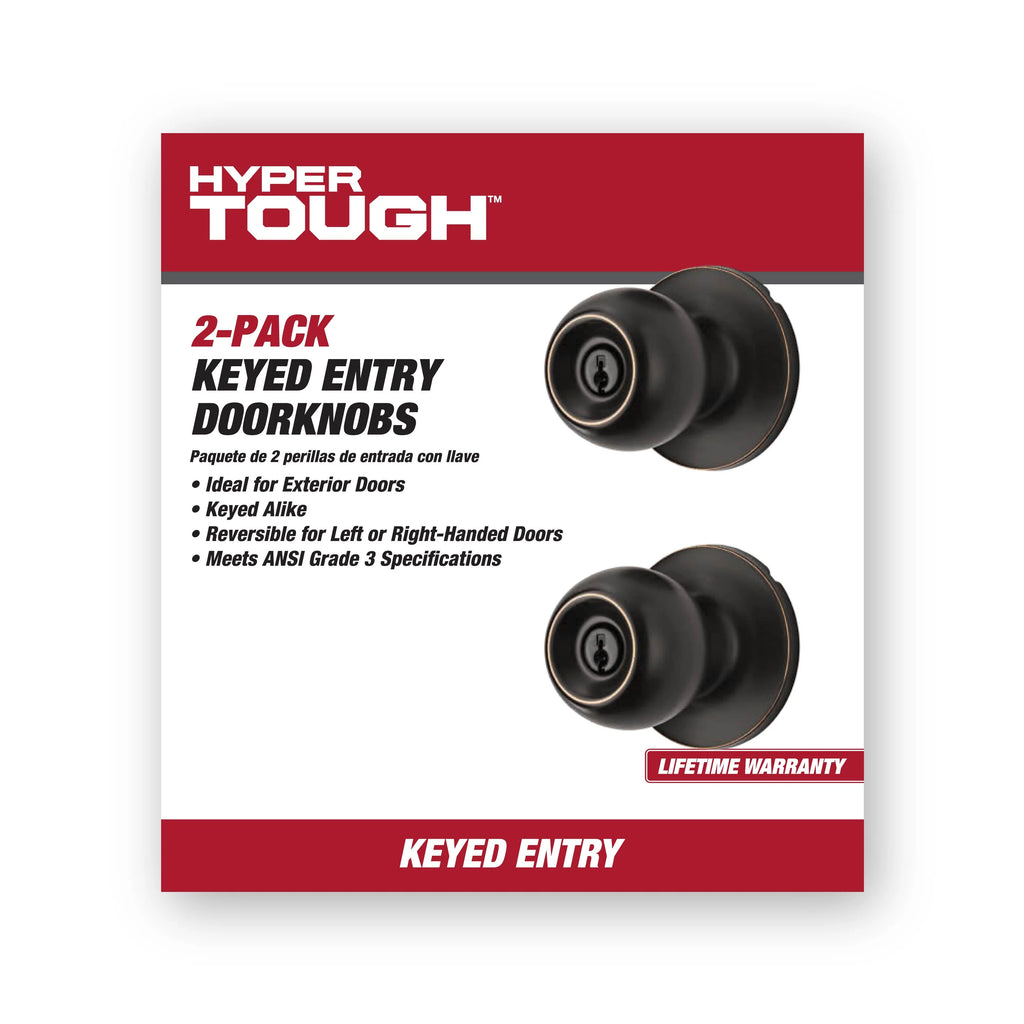 Oil-Rubbed Bronze Ball Locking Doorknobs Twin Pack R318